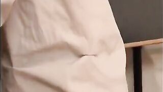 The student gets a high mark from the teacher for licking her pussy