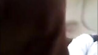 A man masturbates his dick while the pretty girl watches