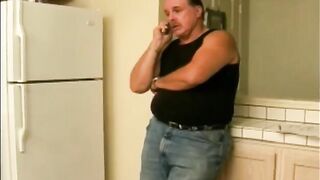 An aged slut gets her mouth filled with cum by a young lover