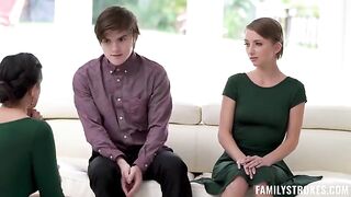 Stepson and his girlfriend treat stepmom during the holidays