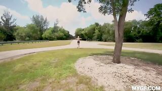Outdoor sex fun in the park with a hot girl