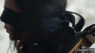A man fucks his secretary on the table in the office, accelerating passion