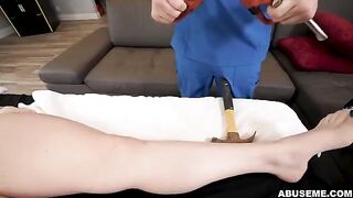 BONDAGE, rough sex and teasing in a intense massage session