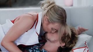 Nurses wearing stockings reach squirting orgasm during sex