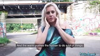 Blonde MILF is getting fucked right on the city streets in HD