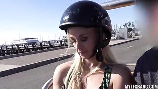 A pretty blondie is having fun with herself without any objections