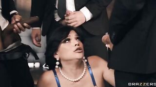 Formal Fuckfest: Mona's First Gangbang - a hot woman in a formal suit is getting fucked by many guys