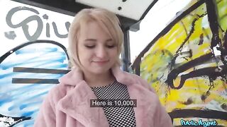 Student blonde gets fucked in the basement for money
