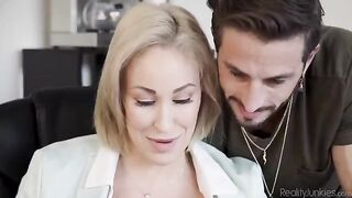Overworked and needing sex, this office worker indulges in solo play