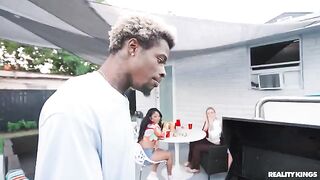 Hot spring fling barbecue action with a big black dick in the air