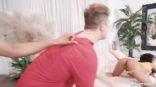 Hot threesome action with three roomies
