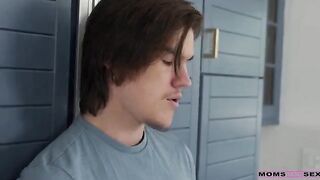 A stepson learned to fuck with his mother when left alone