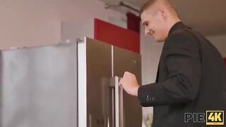 The guy made cumshake right on the milkshot boobs, it was amazing