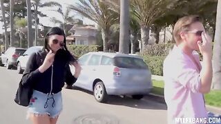 I brought my favorite toy boy for fun with brunette bitches