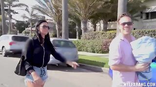 I brought my favorite toy boy for fun with brunette bitches