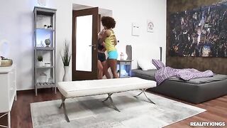A hot lesbian encounter with a roommate, full of passion