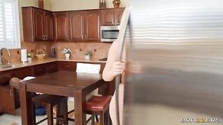 Life of a Bimbo - A Hot Blonde with Big Tits on the Kitchen Table