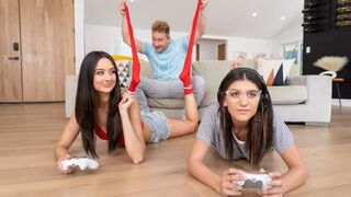 A couple has sex while the roomies are away in their own space