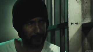 A girl gets an orgasm after a hard sex, inspired by intense interracial scenes