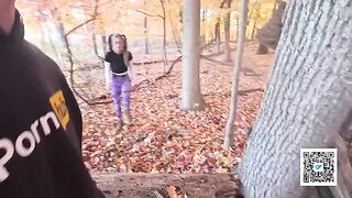 A couple has fun sex in the park, just the two of them