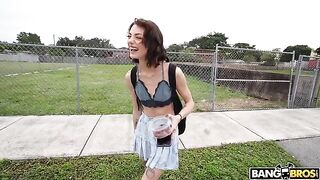 The girl went to the man who picked her up by herself
