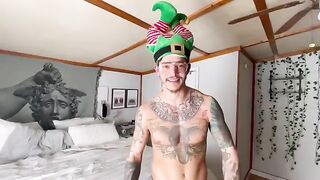 Christmas creampie with a special surprise from Angelrawww, showcasing intense throat action