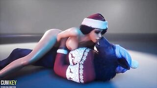 A beauty is fucking with a werewolf this Christmas, it’s XXXMAS