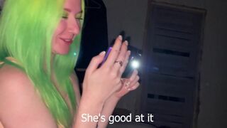 A bet was made at the party, and Kate Koss won, so she got her reward