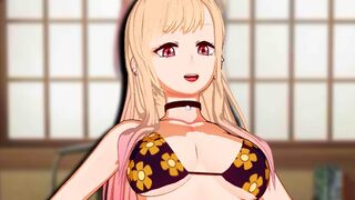 Hentai animatronic girl Kitagawa Marin gets banged and facialised in 3D