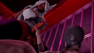 The hot Futa Mirko is fucking with a guy and makes him cum hard