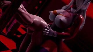 The hot Futa Mirko is fucking with a guy and makes him cum hard