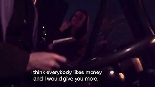 The guy came to the brunette and fucked her