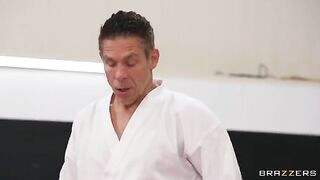 The girl has sex in an uncomfortable position with a guy who caresses her