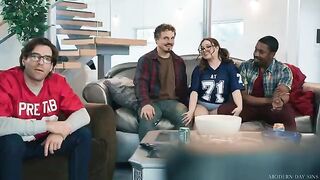 A girl is having fun with two guys at the same time