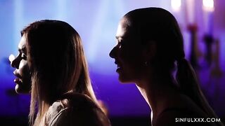 Romantic sex with a guy and two girls