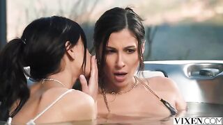 A day in paradise with a stunning brunette