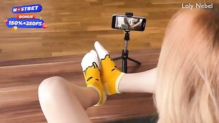 I decided to make a footjob video with my step sis