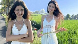 A sweet girl is picking rice and gets fucked hard