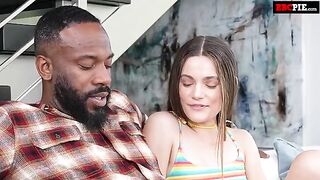 Guy smeared my mouth with his cum after hard sex