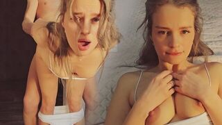 My stepsister is a slut and she works out her pussy early in the morning