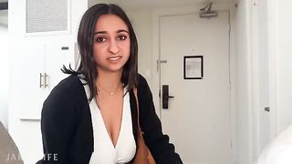 Busty coworker on a business trip gets wild and ditch the rubber band