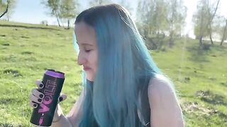A girl met her classmate and fucked with him in the forest