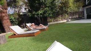 A summer house lawn is the perfect spot for passionate fun
