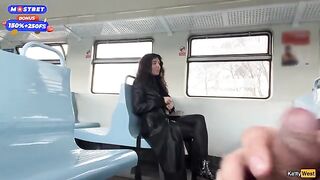 Will you blow me while nobody’s around? - Public Train Blowjob with a Stranger