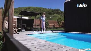 Fitness girl has improved her daily activities with a hot twist