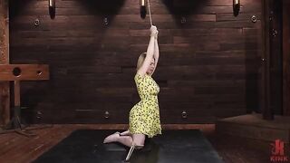 Sweet girl has a little fun with a strong vibrator in BDSM torture