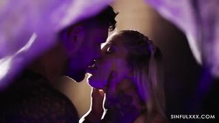 A man gets turned on by watching his girlfriend getting fucked with her friend