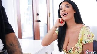 A man is ready to do anything for the sake of sex with a brunette