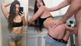 Abbie Maley gets her asshole gapped by James Deen in intense HD scene