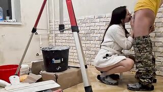 A guest worker got fucked by a hot hostess while her husband was away